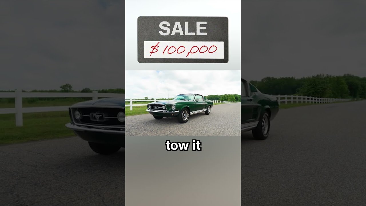 Freshly painted Moss Green ’67 Mustang hits our tow truck